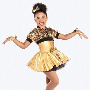 Dance Costume Jazz Large Child Gold Revolution RC17027 Dress Jacket Hip Hop Tap